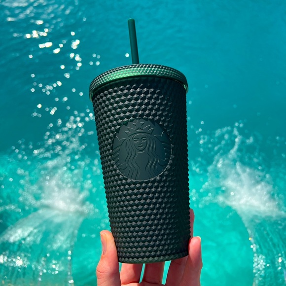 Starbucks 2022 Hunter Geeen Jelly Soft Touch Studded Grande Cold Cup Tumbler - Picture 2 of 3